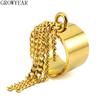 Cute Cuban Chain Strip Charm Rings for Women Anillos Friendship Jewelry Personality Custom Punk Knuckle Midi Rings Wedding Party