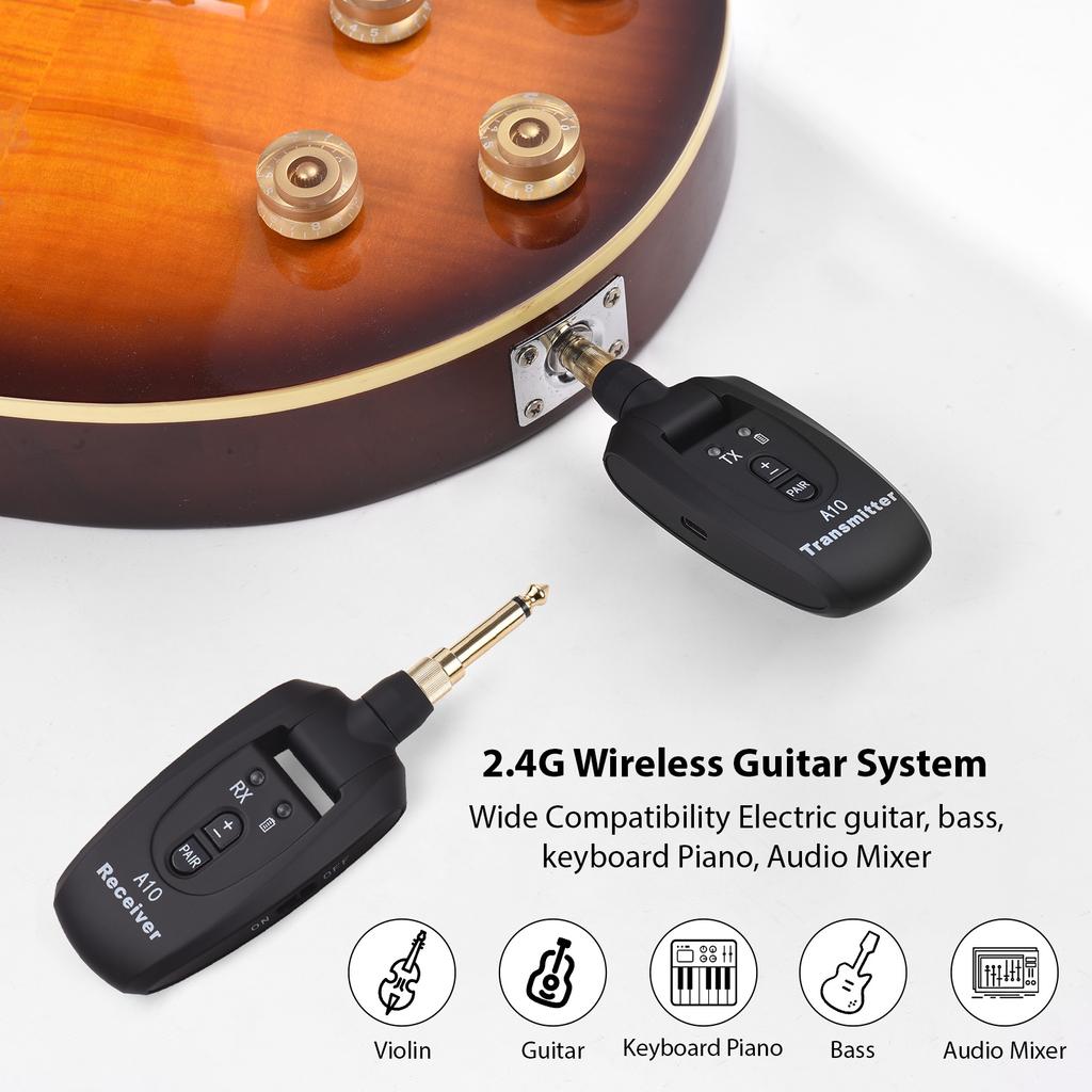 Беспроводная гитарная система Передача в реальном времени 2.4G Гитарный передатчик-приемник со сверхнизкой задержкой