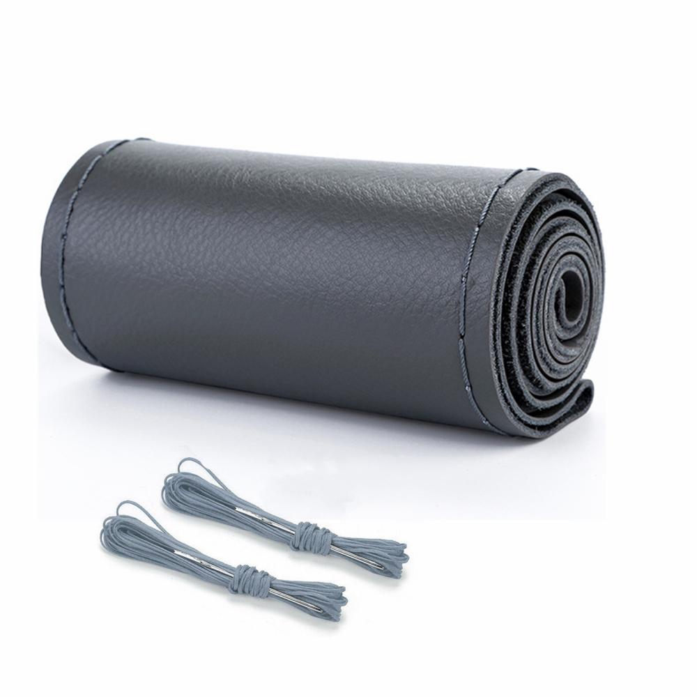 Универсальная оплетка на руль 38 см кожаная ручная оплетка на руль натуральная кожа коровы с иглами и нитками