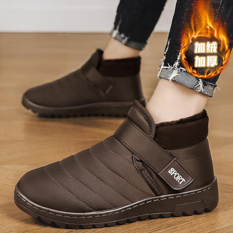 Зимние ботинки мужские, новые, универсальные, хлопковые, мужские, утепленные, с начесом, для отцов среднего и пожилого возраста, утепленная обувь для пожилых людей