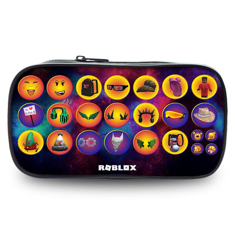 Вместительный пенал Roblox из прочной ткани Оксфорд с забавными рисунками для студентов