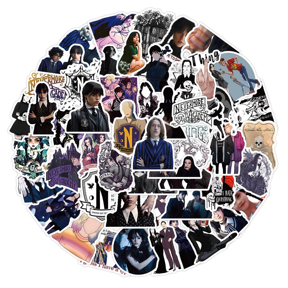 Addams 50100pcs The Family Stickers Waterproof Reusable Gift Decor