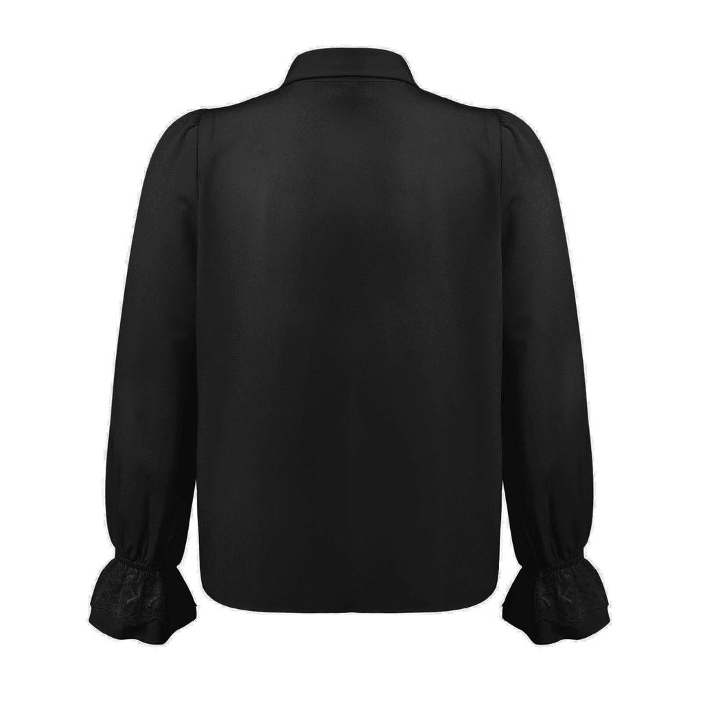 Рубашка в стиле Ренессанс для мальчиков с длинными рукавами, кружевными манжетами, застежкой на пуговицы спереди, однотонный винтажный костюм