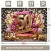 Двумерный фон для празднования 50-летия, Розово-золотой фон для фотобудки на тему "50 и Потрясающе"