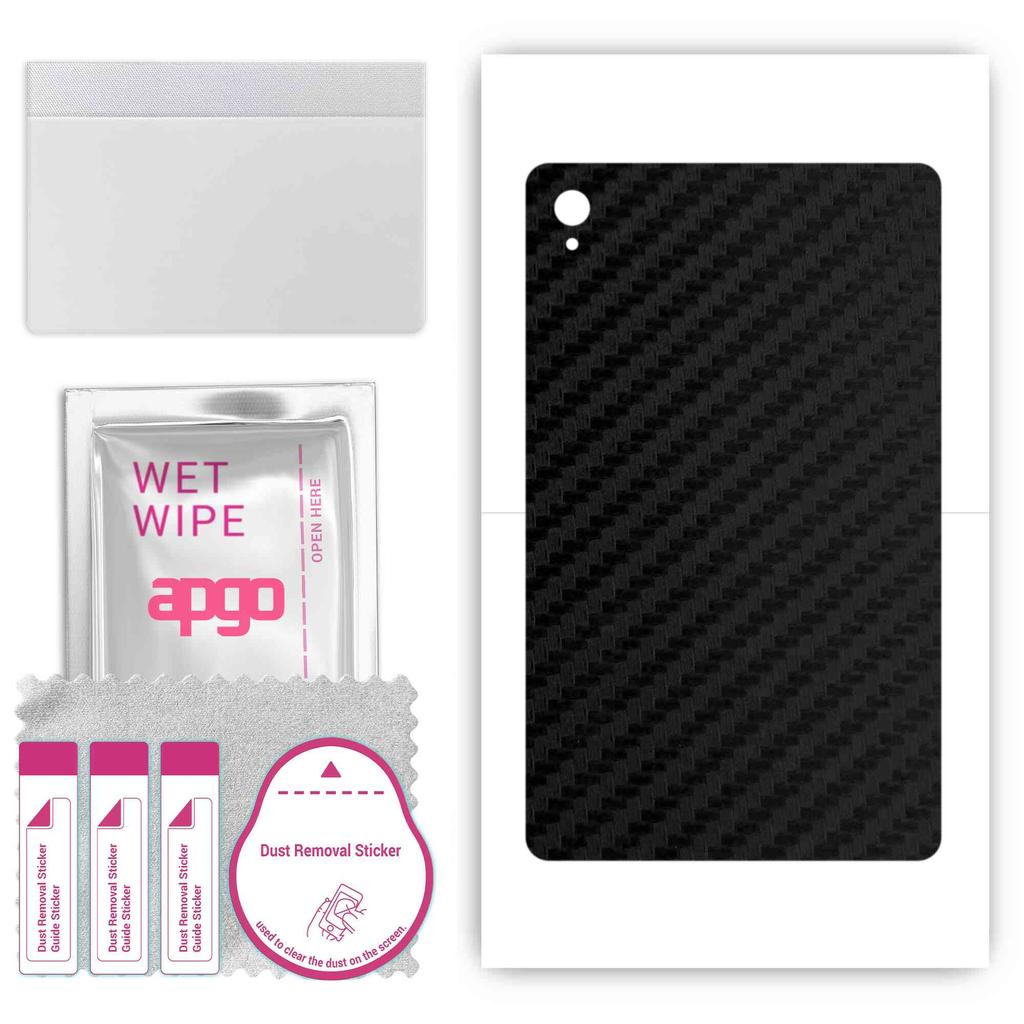 apgo Protective Skin Sticker for the back compatible with TCL 10 TabMid 4G, Wrap Film, Foil, Vinyl - Pattern Carbon Black