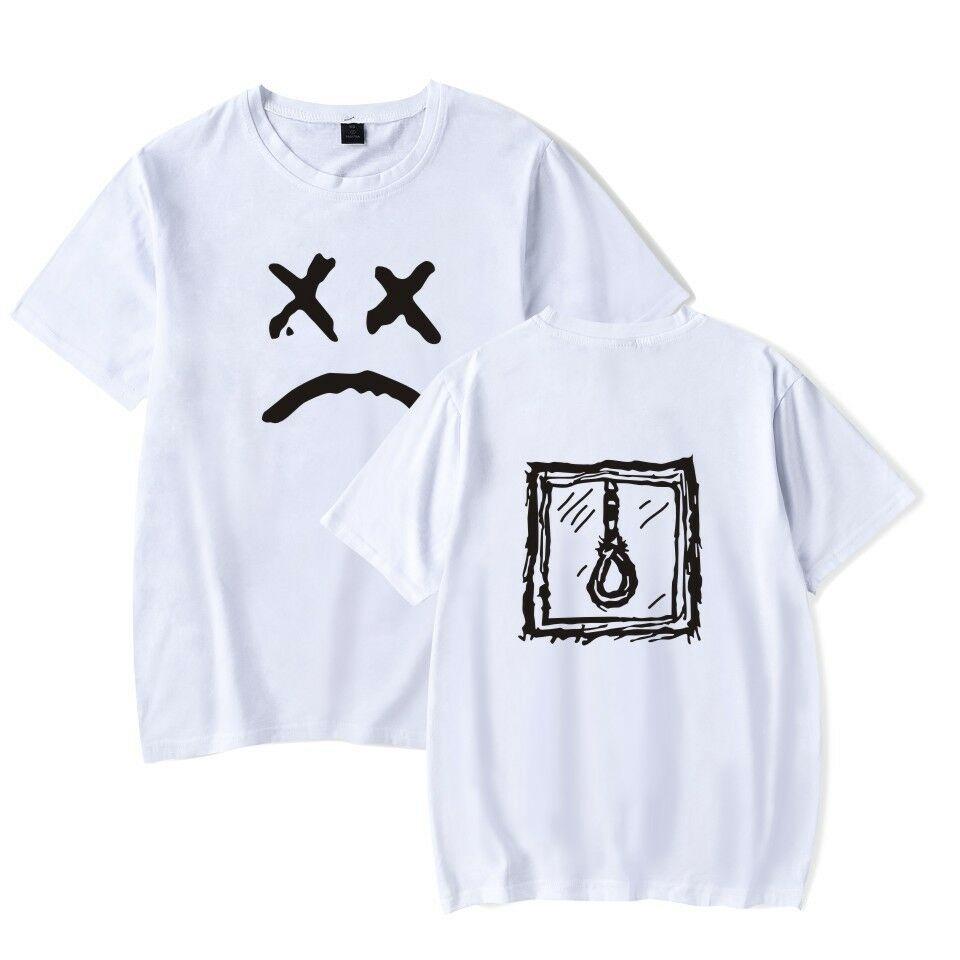 Lil Peep Tshirt Triste Emotion Rappeur Causal Tee Noir Blanc Femme Homme Polo