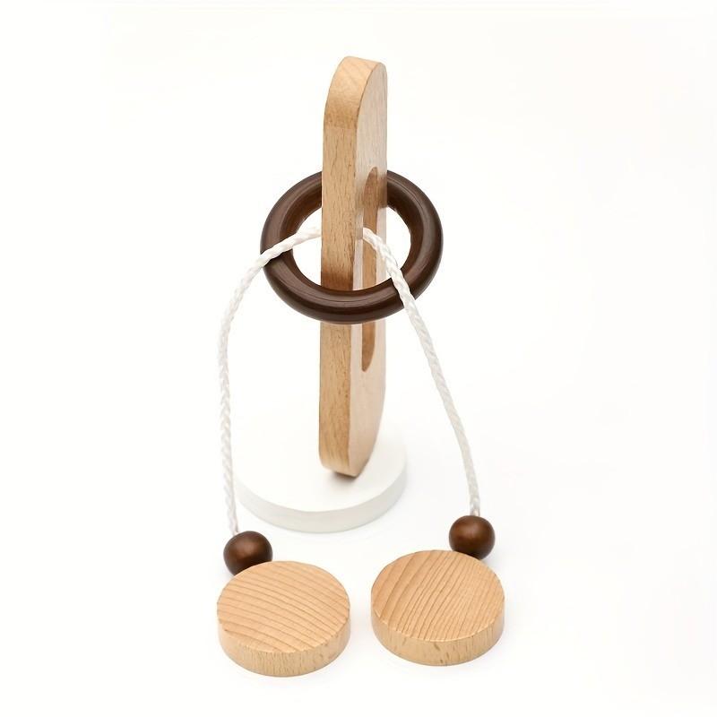 Игра-открывалка из деревянных колец, классическая головоломка Magic Ring Escape, интеллектуальная игрушка Kongming Lock Luban Lock