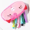 Pencil Case Large Capacity Zipper Closure Creative Portable Flannel Cartoon Strawberry Shape Pencil Bag Home Supplies