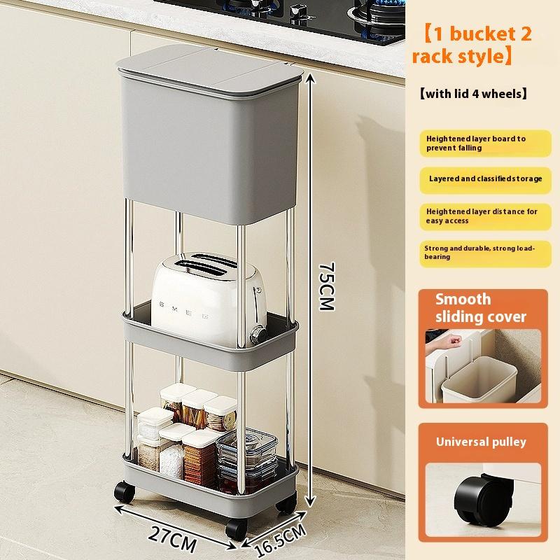 Белый лаконичный дизайн Долговечный пластиковый контейнер для отходов с ножками-колесиками Идеальная бытовая чистота Различные внутренние пространства