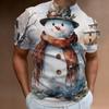 Christmas Men's T-Shirt Santa Claus Print Short Sleeve Casual O-Neck Pullover Streetwear Outdoor Tops Tee Oversized Man Clothing
