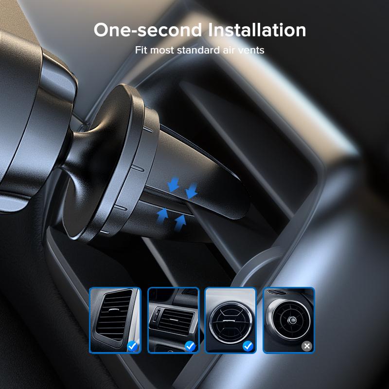 QOOVI Гравитационный держатель для телефона-подставка для автомобильного вентиляционного отверстия без магнитного держателя мобильного телефона с поддержкой GPS для iPhone 13 12 11 Pro Max Xiaomi Samsung