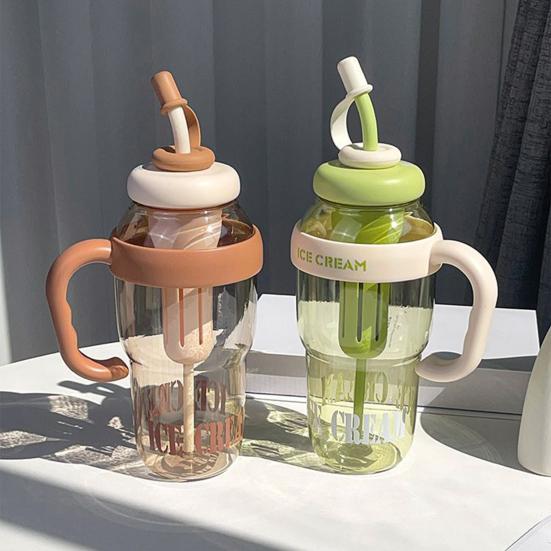 1300 мл симпатичная бутылка для воды с трубочкой, герметичная крышка, регулируемый ремешок, портативная дорожная кружка, большая емкость, бутылка для фитнеса, велосипеда, летний горшок для холодной воды без BPA