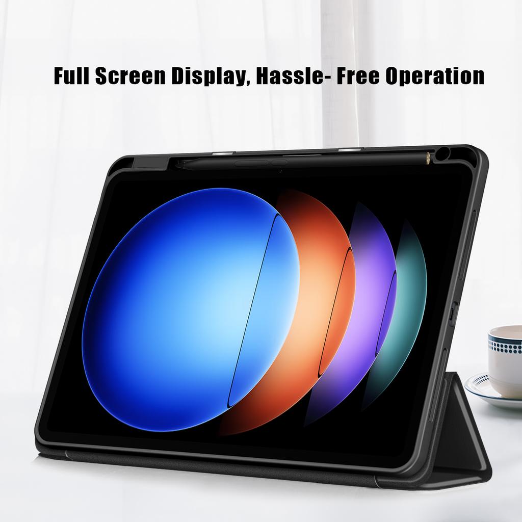 Для Xiaomi Pad 6S Pro 12.4 Чехол Тройная подставка Кожа PU Чехол для планшета со слотом для стилуса