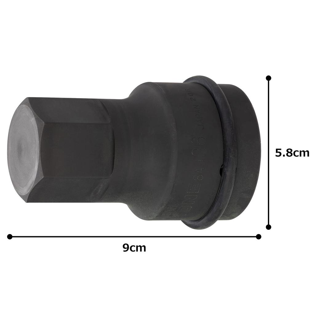 Торцевая головка Tone Impact Hexagon 36 мм шириной, 8AH-36, 25,4 мм (1") Драйв,