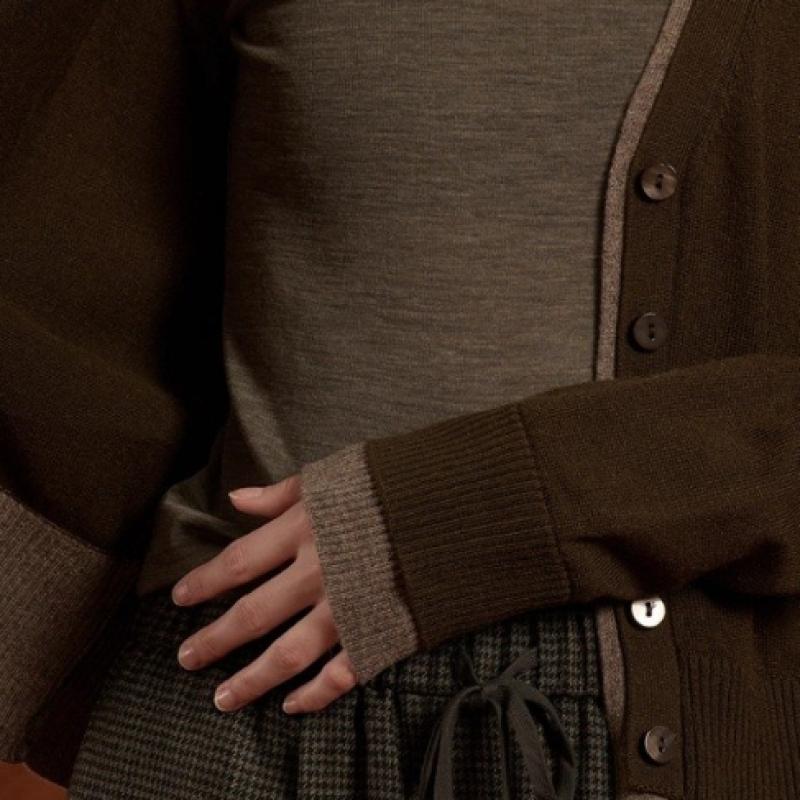 Bcbg Color Line Contrast Knit Cardigan B5w9k108