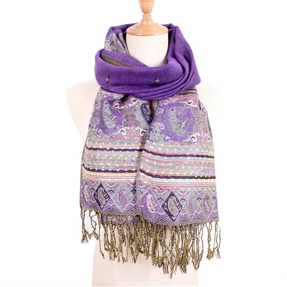 Soft Print Headscarf Long Shawls and Wraps Bohemian Style Cashew Jacquard Scarf