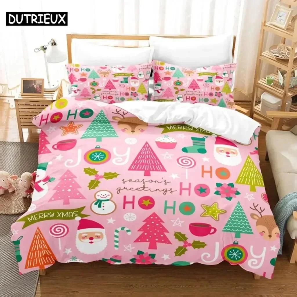 Luxury New 3D Print Christmas Duvet Cover Set King Size Single Double Bed Queen Full Blue Quilt Case Linen Twin Bedding Sets