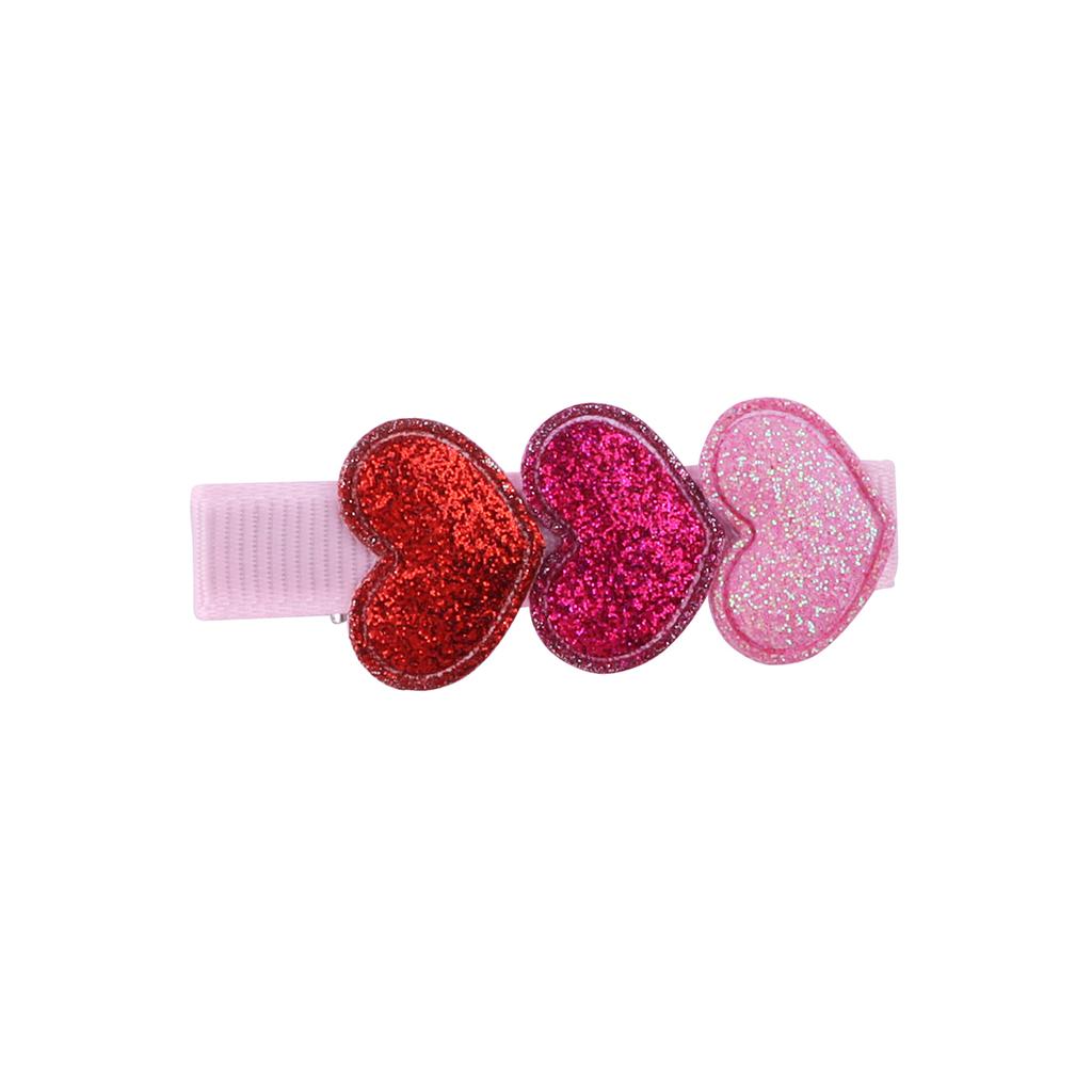Glitter Heart Shape Rainbow Hair Clips for Baby Girls Valentine’s Day Hair Clips Love Alligator Clips Barrettes Hair Accessories