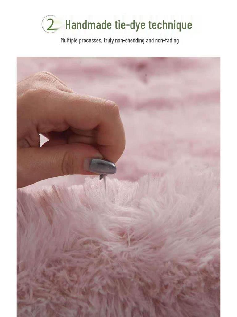 Плюшевый ковер тай-дай из шелка и шерсти для гостиной/спальни