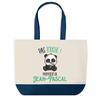 Sac Shopping - PLANETEE - Jean-Pascal Pas Touche Panda - Bleu - Coton - 40x45 Cm