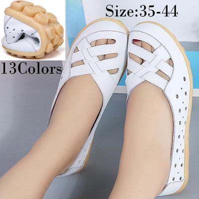 Женские туфли на плоской подошве, размеры 35–44, нескользящие сандалии, туфли на полой платформе, обувь для медсестер, обувь для мам, женские сандалии