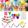 1 комплект, баннер с днем ​​рождения, Радужный баннер на день рождения, круг, гирлянда с конфетти, вихревые растяжки, сотовый шар, украшение для дня рождения