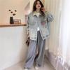 2025 European Fashion Oversized Denim Jacket - Spring/Autumn Women's Colorful and Age-Reducing