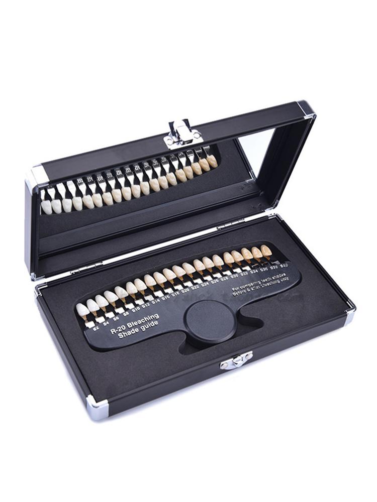 NICEDEN 20 Colors 3D Shade Guide Tooth Shade Chart Board Color Comparator Teeth Whitening Set Bleaching Dental Plate