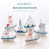 Solid Wood Sailboat Ornaments: Mediterranean Table Decorations & Creative Photography Props