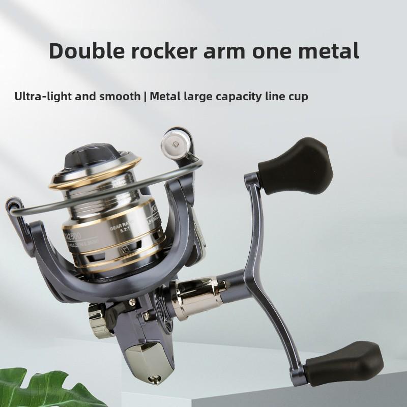 Катушка для спиннинга с металлической головкой и двойным коромыслом для дальних забросов, идеально подходит для морской рыбалки.