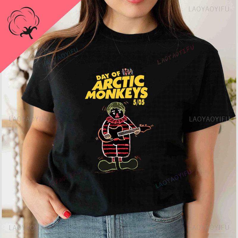 Футболка Arctic Monkeys Металл-группа Рок-музыка Графические футболки Чистый хлопок Винтажная мода Популярная футболка Унисекс Женская Одежда Y2k