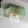 Wall Mounted Tissue Box Holder Large Capacity Transparent Design Simple Installation Bathroom Tissue Paper Box