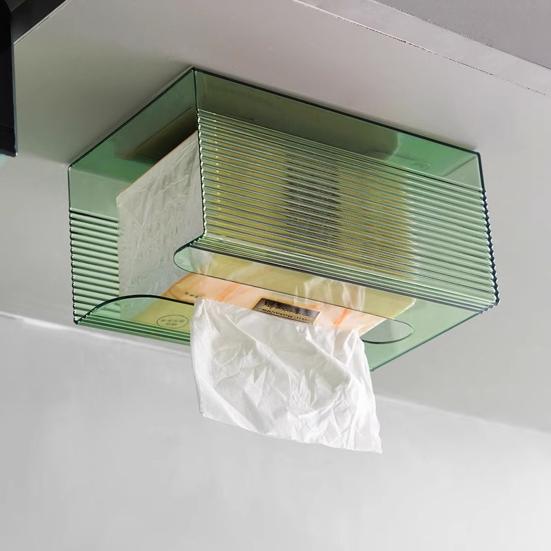 Настенный держатель для салфеток большой вместимости с прозрачным дизайном, простая установка, коробка для туалетной бумаги для ванной комнаты