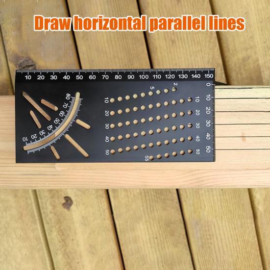 Yousheng Multifunctional Aluminum Alloy Angle Ruler 45/90 Degrees Angle Measuring Marking Drawing Gauge Carpentry Woodworking Tools