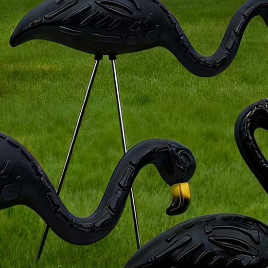 2Pcs/Set Simulation Flamingo Garden Stake Decoration Weather-proof Indoor Outdoor Yard Lawn Patio Pathway Glow-in-the-dark Skeleton Flamingo
