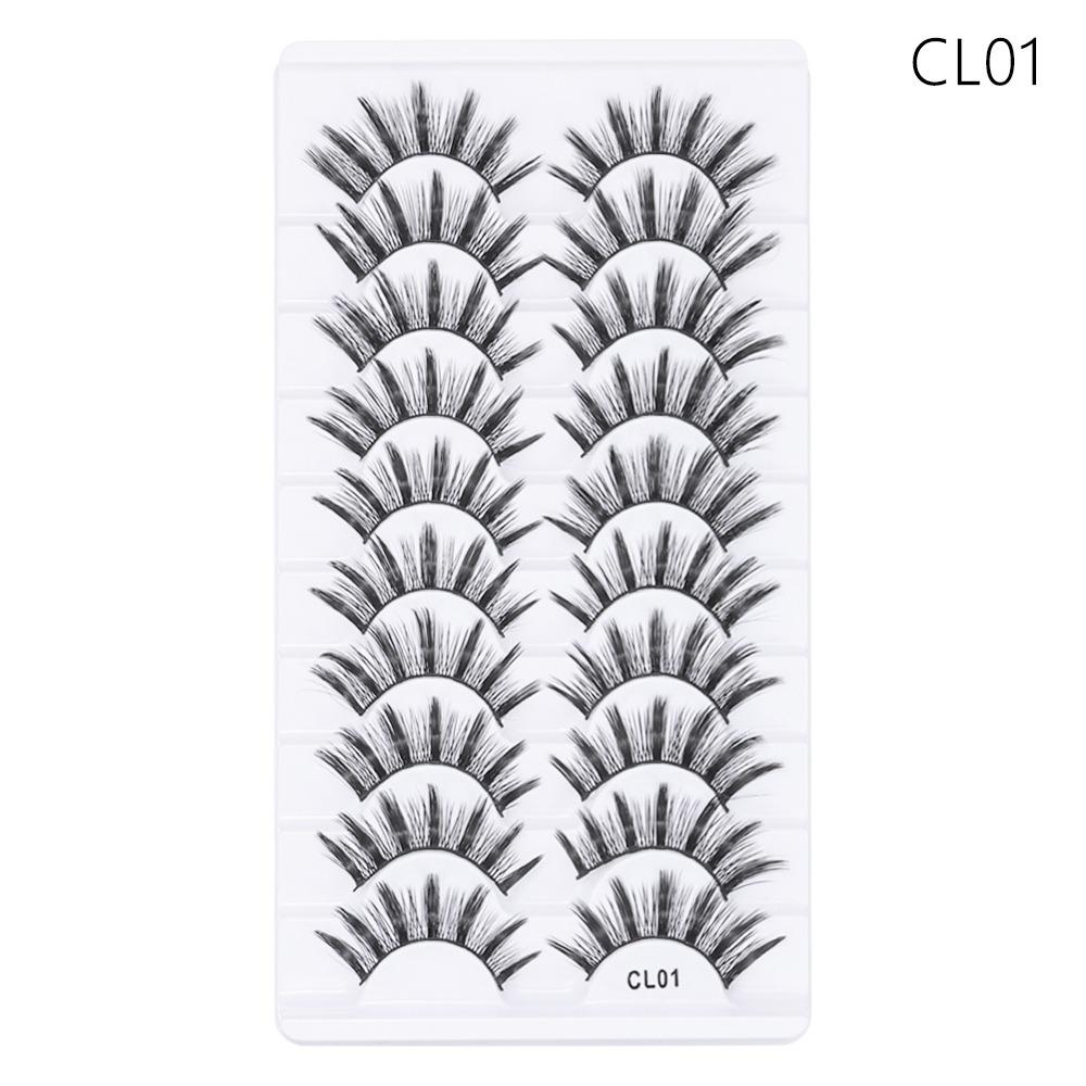 10 Pairs Natrual Long 3D Faux Mink Lash Full Strip Fake Eyelash Eye Makeup Tools Eye Lash Extension