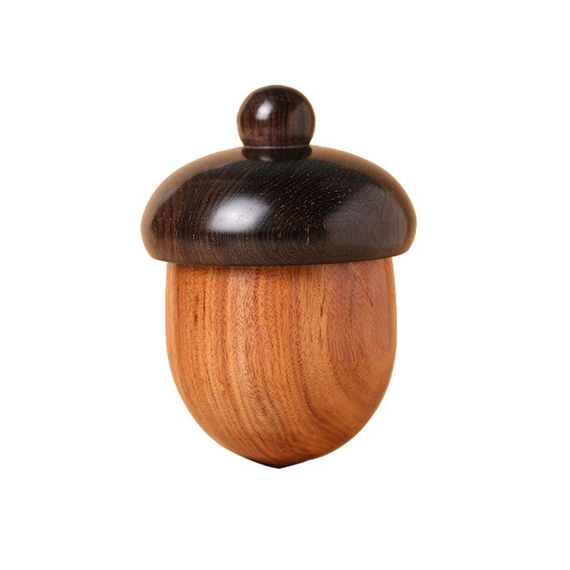 6.6*4.5Cm Pill Box Case Solid Wood Bottle Holder Wooden Rescue Container Pendant