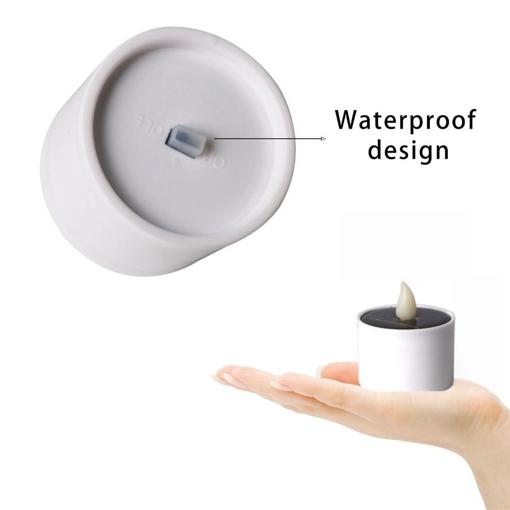 6pcs Warm White Candles Lights Solar Flickering Candles New Sensor Decor Lamp Garden Lighting