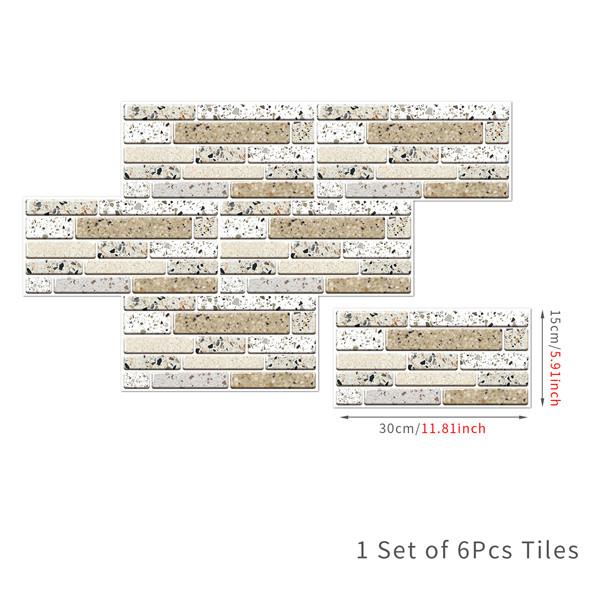6 шт., маслостойкая наклейка для кирпичной плитки, наклейка на стену для кухни, самоклеющаяся водонепроницаемая наклейка для ванной, обои 15x30 см