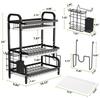 3 Tier Dish Drying Rack with Tray Utensil Holder,with Cutting Board Holder Drainboard Tray for Kitchen Counter Organizer Storage