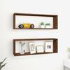 VidaXL Cube Wall Shelves 2 Pcs Brown Oak 80x15x26.5 Cm 815921