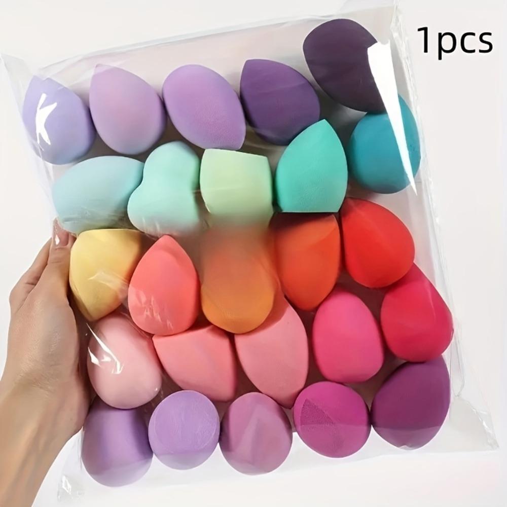 1 шт. Набор разноцветных спонжей для макияжа - Абсорбирующий ПУ, Для влажного и сухого использования, Спирт, Подходит для всех типов светлого бежевого, Пудровая основа