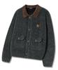 TRILLION Leather Patchwork Velvet Cardigan Knit_Khaki