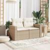 VidaXL Canapé de jardin avec coussins 2 places beige résine tressée 366060