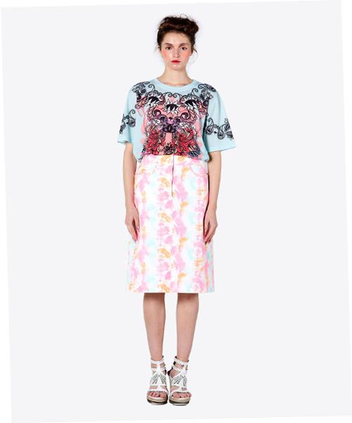 Greedius Trim Print Skirt