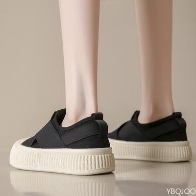 Модная женская повседневная обувь лето новая дышащая с круглым носком милая удобная универсальная простая на толстой подошве обувь-губка