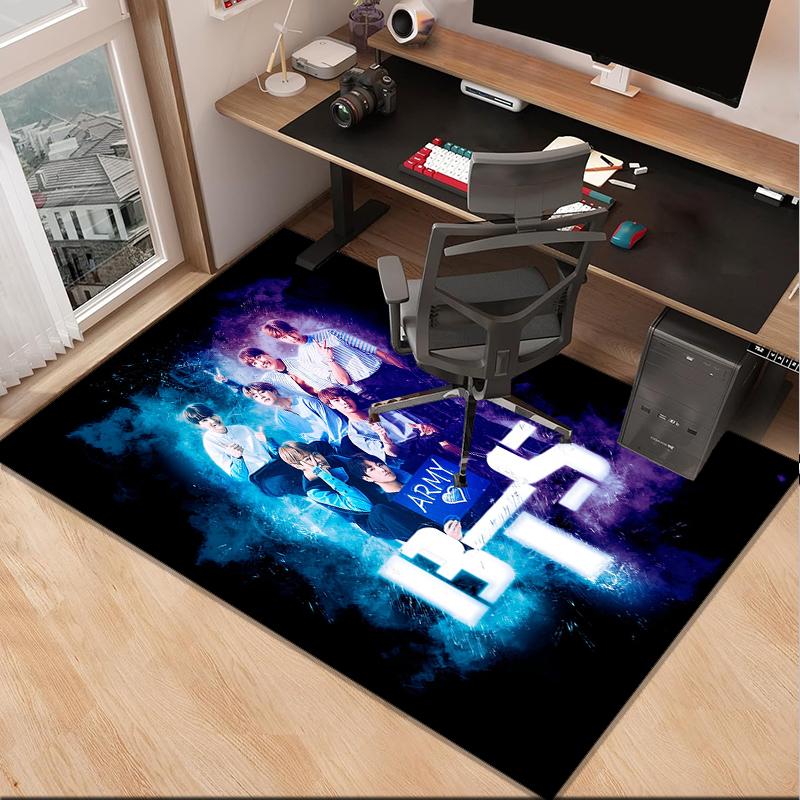 Colorful kpop Artwork Office Rug Chair Mat, Game Carpet, Suitable for Front Door, Bedroom, Living Room, Desk, Holiday Gift