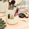 Rotating Makeup Brush Holder 3 Compartments, Cosmetic Supplies Organizer For Pen, Eyebrow Pencil, Makeup Brushes, Desktop