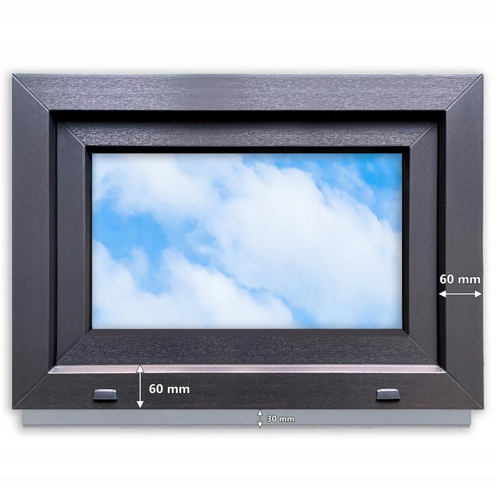 Okno Antracyt Pcv Standard Uchylne 70X50 700X500 Dwuszybowe Nowe Uchylane