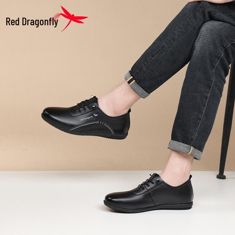 Мужские черные водонепроницаемые кожаные повседневные спортивные туфли Red Dragonfly – Коллекция Осень/Зима